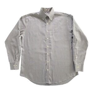 PETER MILLAR Nanoluxe Shirt Men's Large Black Brown Check Cotton Business Casual